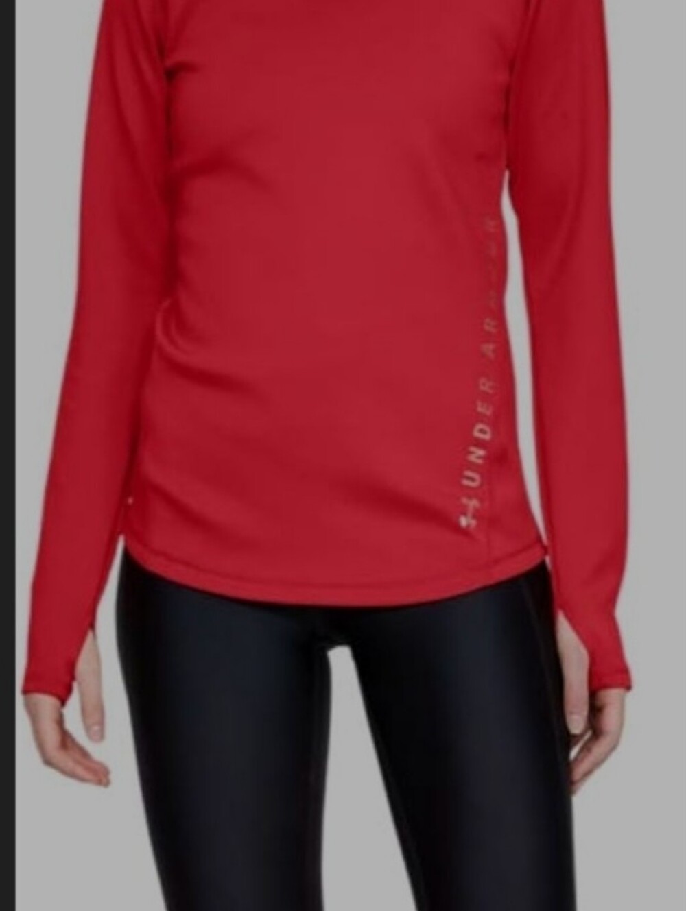 Under Armour Women's Red Long-Sleeve Training Top with Thumbholes